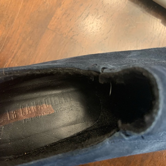 La Canadienne Lisa Wedge Slip-On‎ Suede Loafers Women's Navy Size 8M - Picture 7 of 7